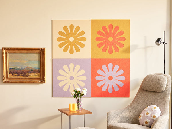 Warm toned floral wall art