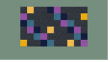 Shiplap and squares design pattern featuring gray, yellow, teal, navy, and purple blocks arranged in a grid layout.