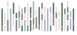 Abstract vertical striped pattern in green, blue, taupe, and cream colored segments of varying heights.