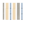 Six vertical color swatches in gray, cream, light blue, cream, taupe, and blue-gray with horizontal stripe accents.