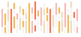 Vertical striped pattern in peach, gold, cream, and white colors on bamboo-textured background.