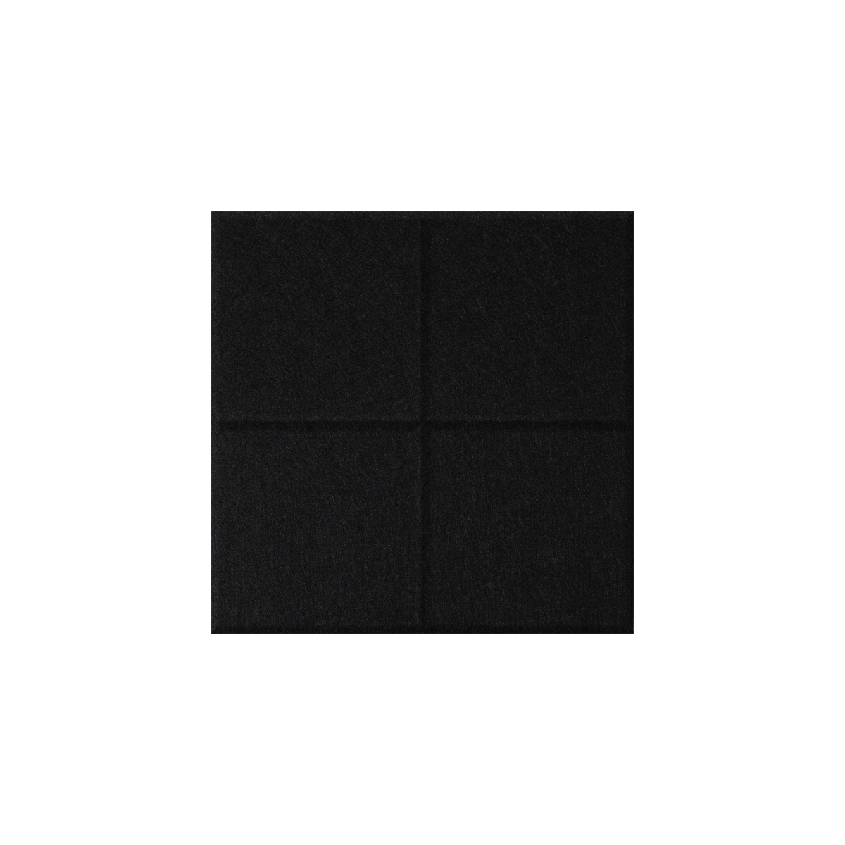 Black square with elevated ridges forming a + on a white background.