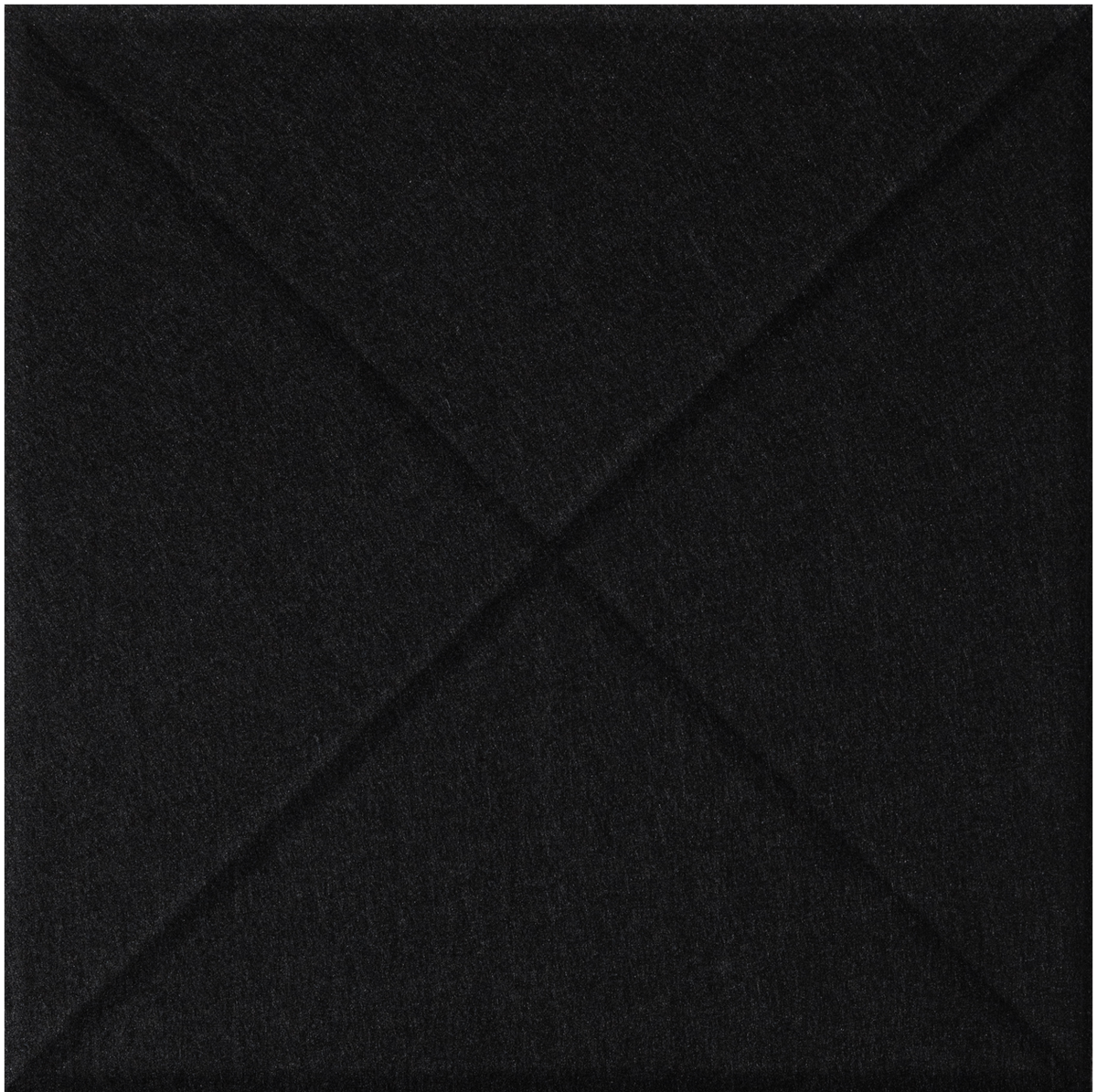 Black tile with diagonal cross pattern dividing surface into four triangular sections.