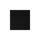 A square black textured fabric swatch with horizontal stitched lines, centered on a solid white background.