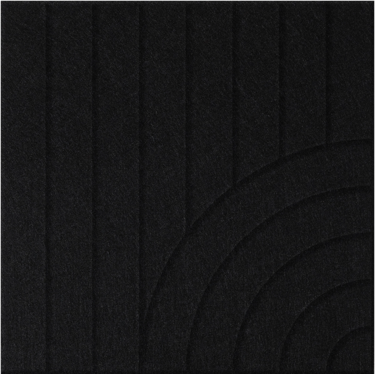 Ebony 9mm Engraved Tangent felt sample with concentric quarter circle grooves