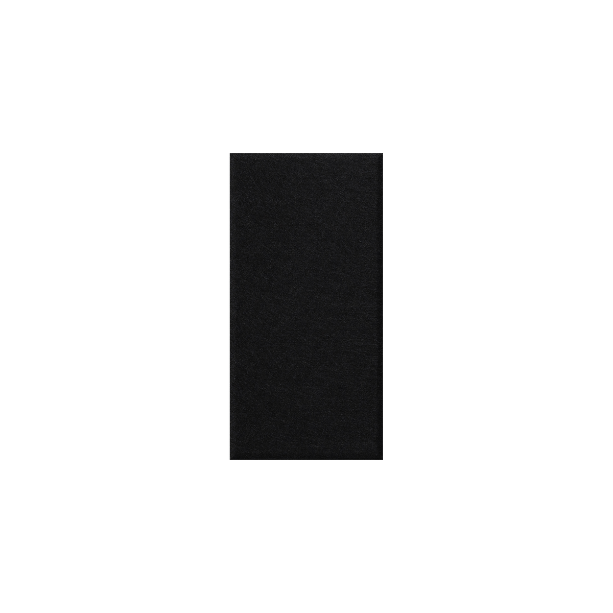 A solid black rectangular color swatch centered on a plain white background.