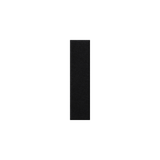 A solid black rectangular block centered vertically on a plain white background.