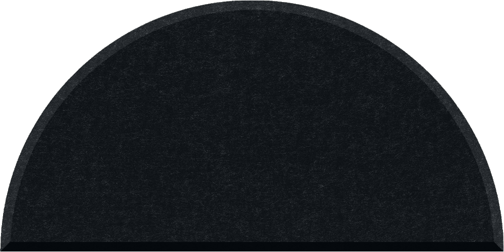 Small half circle felt tile in Ebony