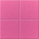 Hot Pink square felt tile with one horizontal line across the middle and one vertical line down the middle.
