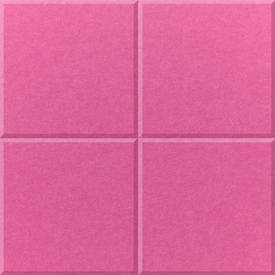 Hot Pink square felt tile with one horizontal line across the middle and one vertical line down the middle.