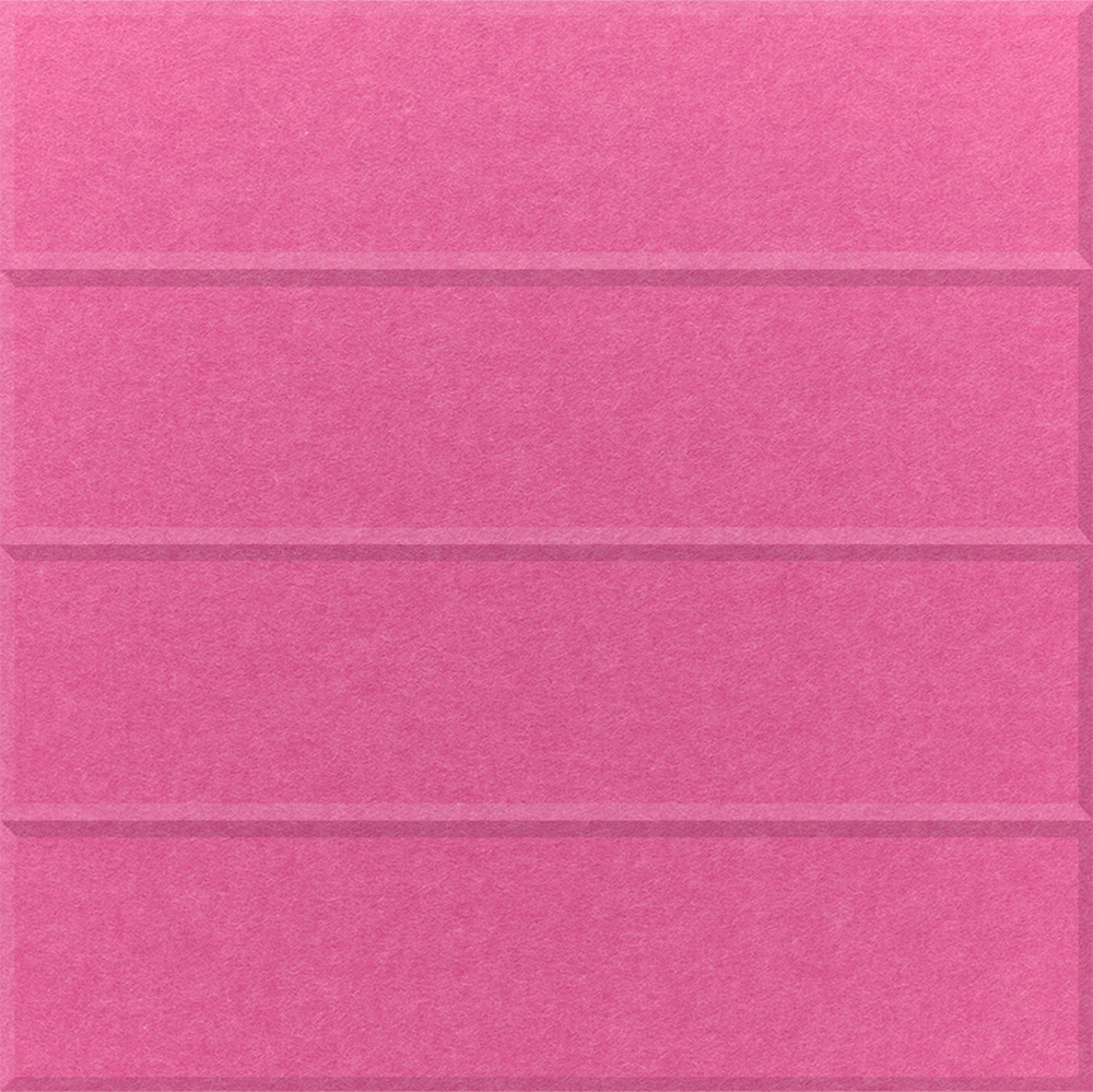 Hot Pink square felt tile with parallel lines