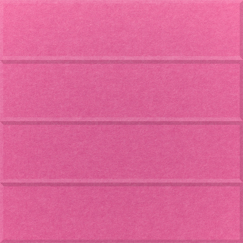 Hot Pink square felt tile with parallel lines