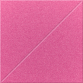 Hot pink square felt tile with one diagonal line in the slash design