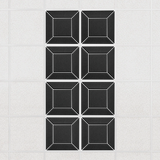 Facet felt drop ceiling tiles in Cast with a beveled frame pattern, set of 8 in a 2 x 4 layout