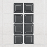 Facet felt drop ceiling tiles in Mineral with a beveled frame pattern, set of 8 in a 2 x 4 layout