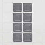 Facet felt drop ceiling tiles in Armor with a beveled frame pattern, set of 8 in a 2 x 4 layout