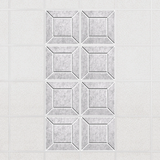 Facet felt drop ceiling tiles in Nickel with a beveled frame pattern, set of 8 in a 2 x 4 layout