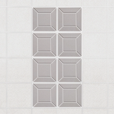 Facet felt drop ceiling tiles in Fog with a beveled frame pattern, set of 8 in a 2 x 4 layout