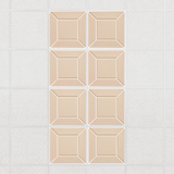 Facet felt drop ceiling tiles in Porcelain with a beveled frame pattern, set of 8 in a 2 x 4 layout