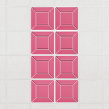 Facet felt drop ceiling tiles in Hot Pink with a beveled frame pattern, set of 8 in a 2 x 4 layout