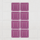 Facet felt drop ceiling tiles in Plum with a beveled frame pattern, set of 8 in a 2 x 4 layout