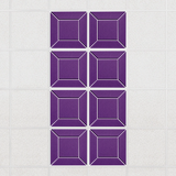Facet felt drop ceiling tiles in Lavender with a beveled frame pattern, set of 8 in a 2 x 4 layout