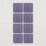 Facet felt drop ceiling tiles in Wisteria with a beveled frame pattern, set of 8 in a 2 x 4 layout