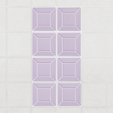 Facet felt drop ceiling tiles in Lilac with a beveled frame pattern, set of 8 in a 2 x 4 layout