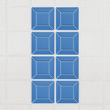Facet felt drop ceiling tiles in Cayman with a beveled frame pattern, set of 8 in a 2 x 4 layout