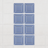 Facet felt drop ceiling tiles in Periwinkle with a beveled frame pattern, set of 8 in a 2 x 4 layout