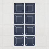 Facet felt drop ceiling tiles in Indigo with a beveled frame pattern, set of 8 in a 2 x 4 layout