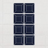 Facet felt drop ceiling tiles in Oxford with a beveled frame pattern, set of 8 in a 2 x 4 layout