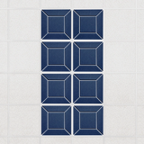 Facet felt drop ceiling tiles in Admiral with a beveled frame pattern, set of 8 in a 2 x 4 layout