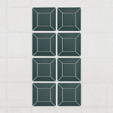 Facet felt drop ceiling tiles in Atlantic with a beveled frame pattern, set of 8 in a 2 x 4 layout
