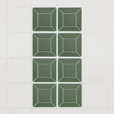 Facet felt drop ceiling tiles in Palm with a beveled frame pattern, set of 8 in a 2 x 4 layout