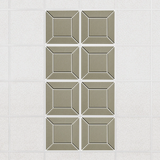 Facet felt drop ceiling tiles in Sage with a beveled frame pattern, set of 8 in a 2 x 4 layout