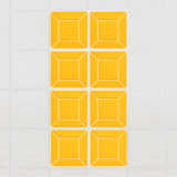 Facet felt drop ceiling tiles in Dandelion with a beveled frame pattern, set of 8 in a 2 x 4 layout