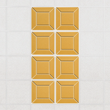 Facet felt drop ceiling tiles in Mustard with a beveled frame pattern, set of 8 in a 2 x 4 layout