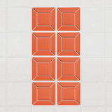 Facet felt drop ceiling tiles in Aries with a beveled frame pattern, set of 8 in a 2 x 4 layout