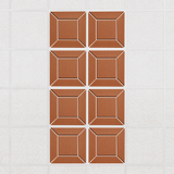 Facet felt drop ceiling tiles in Cinnamon with a beveled frame pattern, set of 8 in a 2 x 4 layout