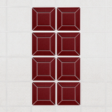 Facet felt drop ceiling tiles in Crimson with a beveled frame pattern, set of 8 in a 2 x 4 layout