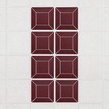 Facet felt drop ceiling tiles in Wine with a beveled frame pattern, set of 8 in a 2 x 4 layout