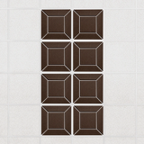 Facet felt drop ceiling tiles in Cocoa with a beveled frame pattern, set of 8 in a 2 x 4 layout