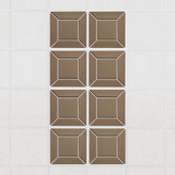 Facet felt drop ceiling tiles in Timber with a beveled frame pattern, set of 8 in a 2 x 4 layout