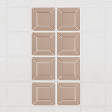 Facet felt drop ceiling tiles in Cashmere with a beveled frame pattern, set of 8 in a 2 x 4 layout