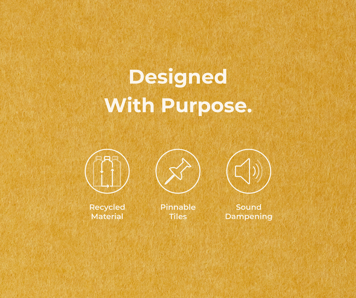 Image of Icons for Recycled material, Pinnable Tiles, Sound Dampening call outs