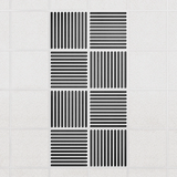 Felt Slat drop ceiling tiles in Cast with alternating slat directions, set of 8 in a 2 x 4 layout