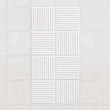Felt Slat drop ceiling tiles in Zinc with alternating slat directions, set of 8 in a 2 x 4 layout
