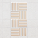 Felt Slat drop ceiling tiles in Porcelain with alternating slat directions, set of 8 in a 2 x 4 layout