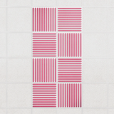 Felt Slat drop ceiling tiles in Hot Pink with alternating slat directions, set of 8 in a 2 x 4 layout
